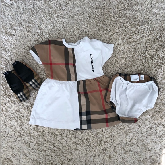 Burberry Other - Authentic Burberry baby girl dress, underpants and shoes. Set